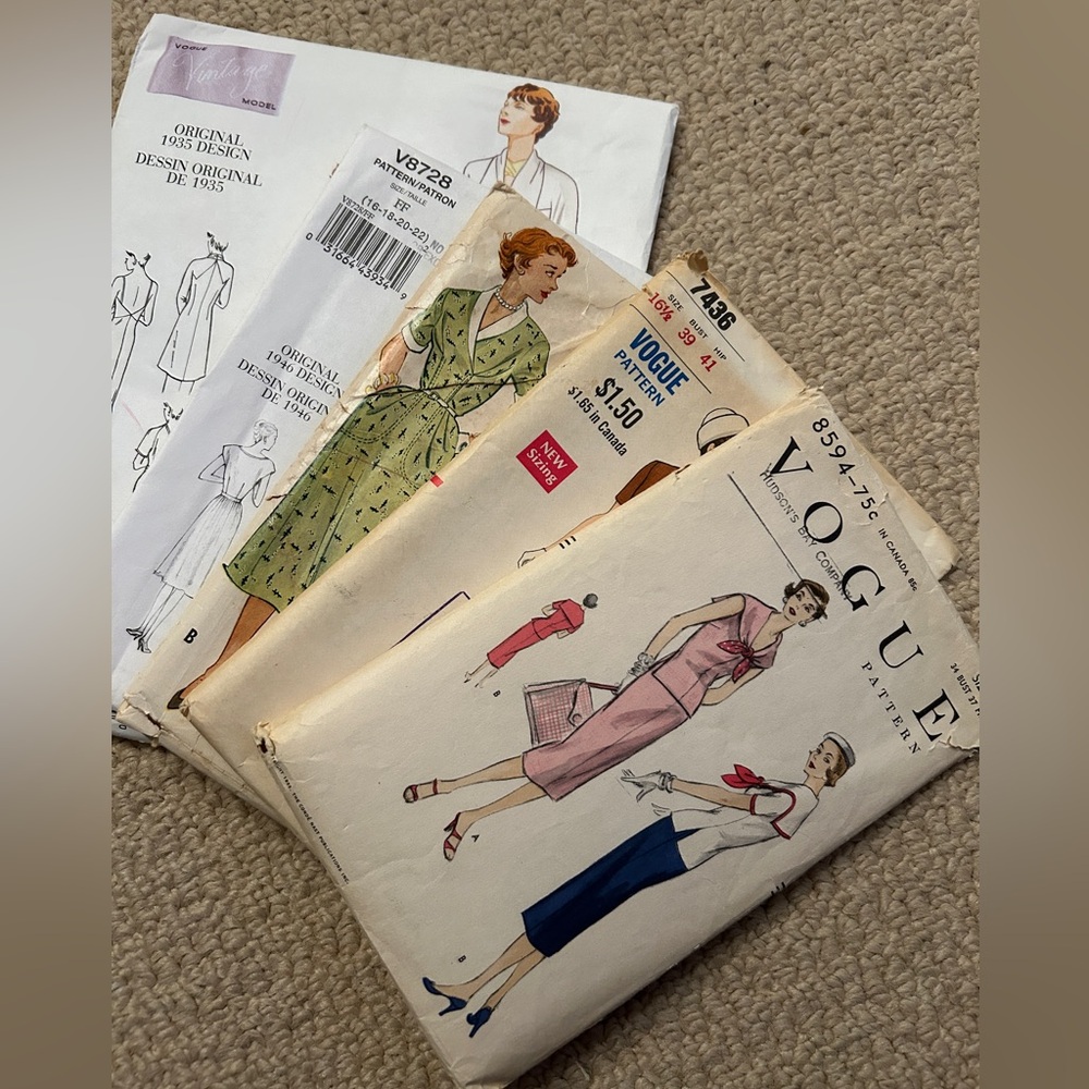 Vintage and reissue sewing patterns